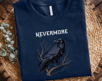 Nevermore Raven T-Shirt: Gothic Edgar Allan Poe Tee, Dark Academia