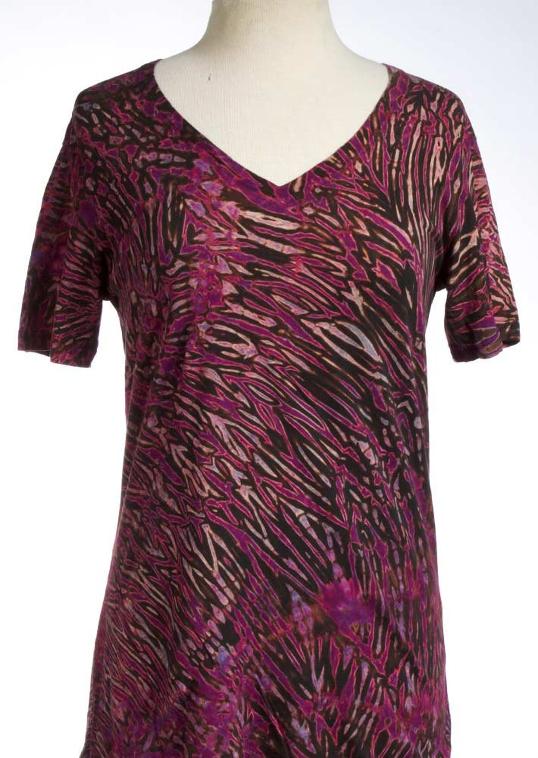 Choose Size Deep Purple Women's Tie Dye V-neck T - Etsy