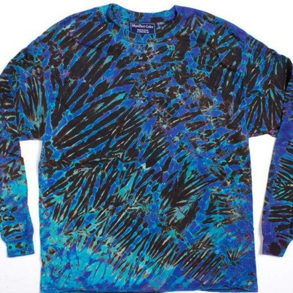 Blue - Pure Cotton Half Sleeve Tie-Dye Men Shibori Shirt 37
