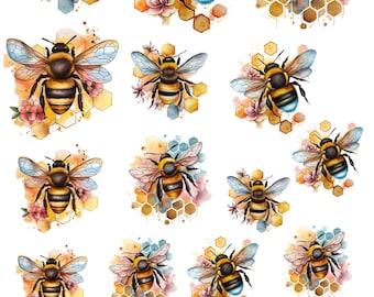 Watercolor Bees