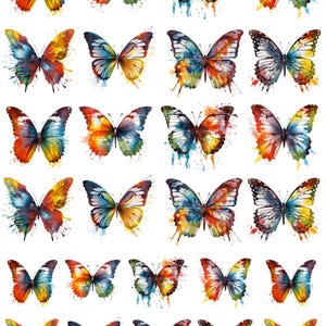 Mariposas arcoíris en acuarela