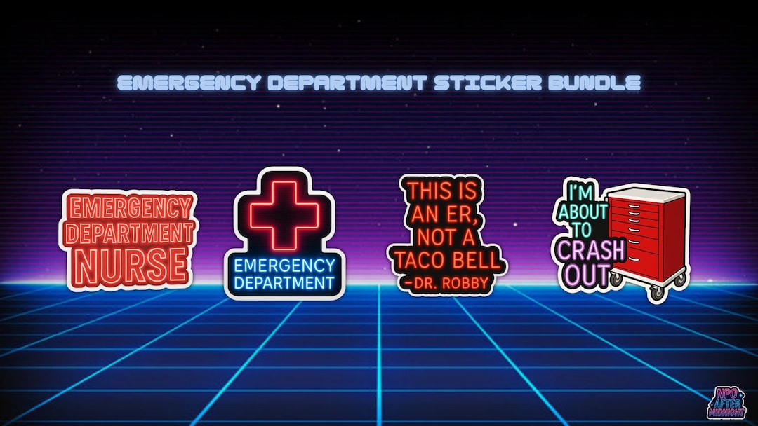 Emergency Department Nurse Sticker Bundle | Funny ER Decals - Etsy