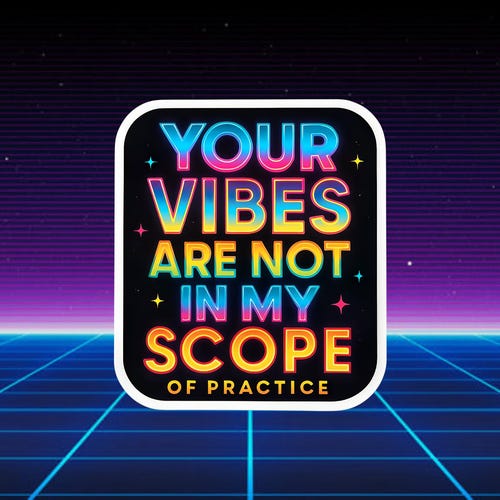 Funny RN Holographic Sticker – Retro Neon Nurse Humor