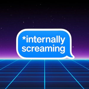 Internally Screaming Sticker – Funny Mental Health Meme Decal