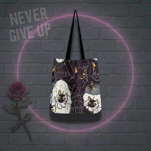 Halloween Tote Bag | Spooky Grunge Tote | Gothic Trick or Treat Bag | Limited Halloween Drop Tote | Retro Witchy Aesthetic Bag