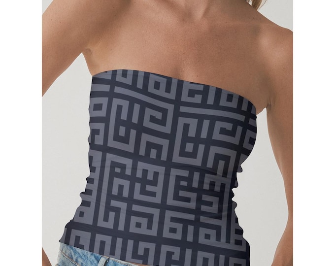 Bold Strapless Tube Top – SheVibesAfterDark Y2K, Grunge, Retro, Gothic & Festival Crop Top for Women | All-Over Print Statement