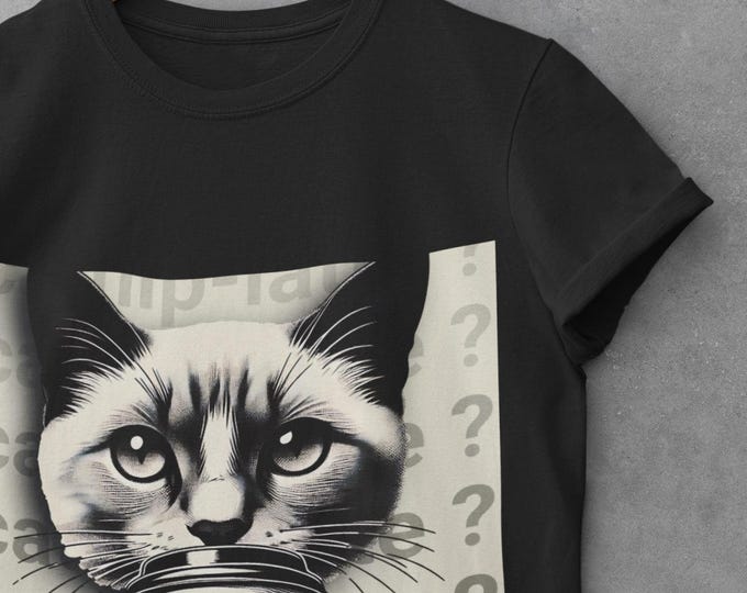 Funny Cat Black Unisex Tee Shirt, Cat Lover Gift, Cute Animal Graphic T-Shirt, Cat Mom Dad Tee, Cat Owner Present, Cat Lady Shirt