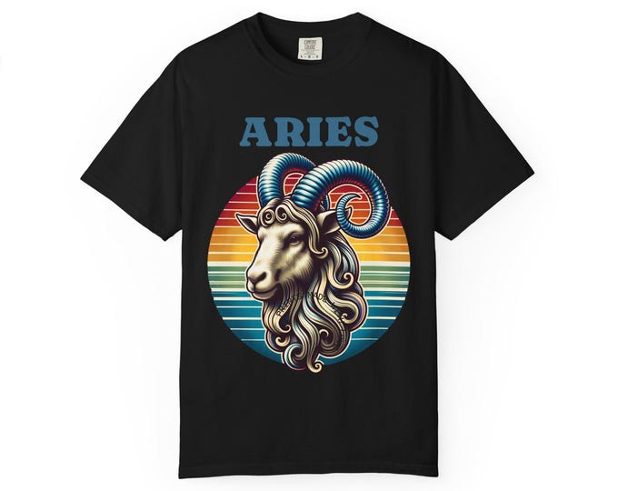 Vintage Aries Zodiac T Shirt Unisex Astrology Graphic Tee Horoscope Birthday Gift for Aries