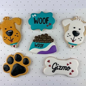 Puppy Birthday Cookies | Dog Birthday Party Cookies | Dog Party | Puppy Birthday | Royal Icing Sugar Cookies (Set of 6)