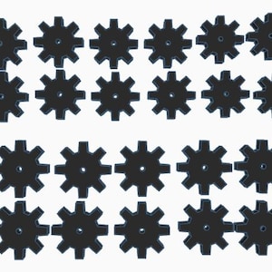 Package of gears 30 pieces of different size. Different size gears, for motor with Esp32 / Arduino and others