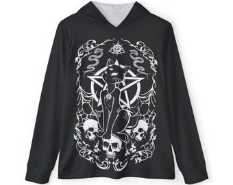 Okkulter Katzen Pentagramm Hoodie | Totenkopf & Schlange Hoodie