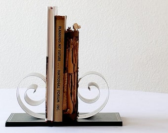 mid century modern spring coiled library bookholder | note organizer