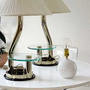 small postmodern white ball table lamp / ceramic orb light