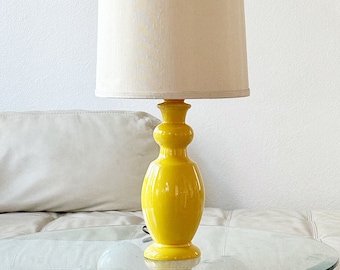 postmodern retro yellow gourd ceramic table lamp
