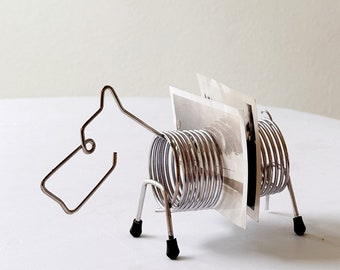 vintage dog coil spiral office mail file organizer | Scottie dog sculpture