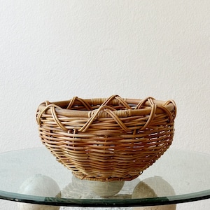 woven wicker twig basket bowl planter