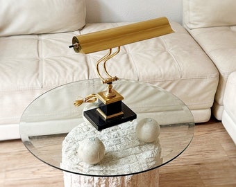 adjustable black marble brass bankers table lamp | office decor