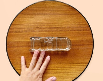 glass dad office paperweight | gift for father | papa letters