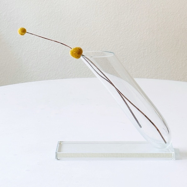 postmodern sculptural tube glass flower vase