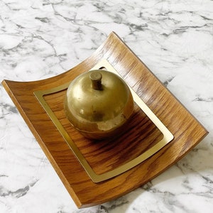 mid century modern solid brass apple office paperweight bookend | gift for teacher