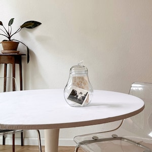 large pear shaped glass jar |  kitchen storage container