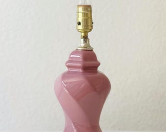 Vintage 80s, Table Lamp, Pink Ceramic, Pinks and Purples, Rainbow