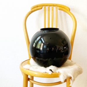 extra large modern black amethyst glass ball orb sphere ceramic vase