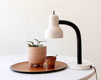 small industrial white gooseneck desk lamp / adjustable lighting