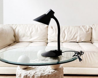 atomic black gooseneck desk lamp / adjustable arm