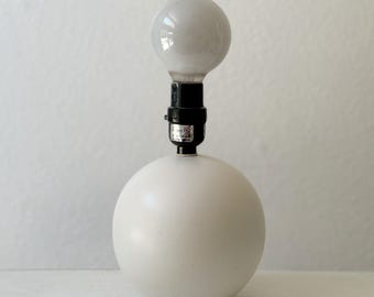 modern small white ball table lamp / ceramic orb light