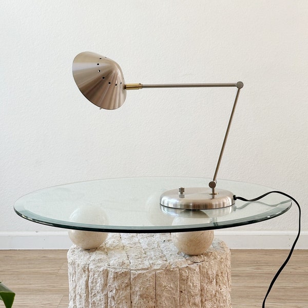 postmodern dimming silver gold metal adjustable office desk table lamp