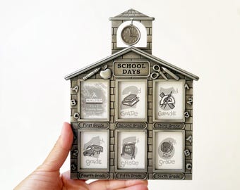 vintage metal elementary school years picture frame