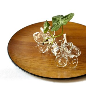 mid century hand blown glass lily flower sculpture | propagation vase