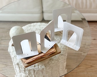 retro classic white metal office bookend set of 2