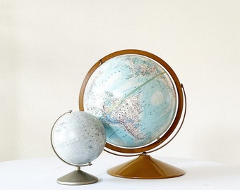 12" multicolored vintage globemaster world globe / raised relief atlas