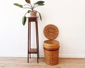 large wicker rattan umbrella basket / waste basket / bamboo storage