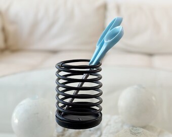 postmodern spiral coiled office black spring pencil holder