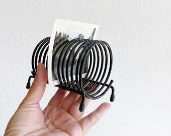 Postmodern black coil spiral office mail file | school retro organizer