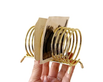 gold spring coil spiral office mail file | retro organizer