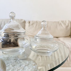 vintage genie shaped apothecary jar / cotton ball storage holder