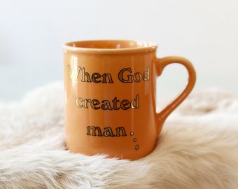 funny ceramic coffee lover mug | religious god mug | gift for feminist