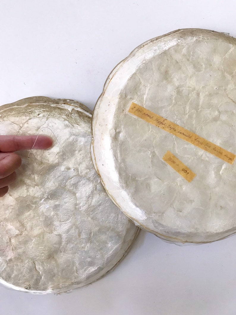 Set of 2 Mid Century Capiz Shell Mosaic Wall Art Asian Etsy