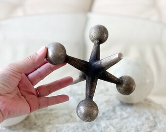 atomic large cast iron metal toy jack cast iron sculpture