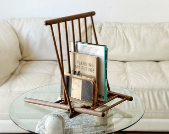 mid century modern wood display rack | storage organizer | picnic seat foot rest