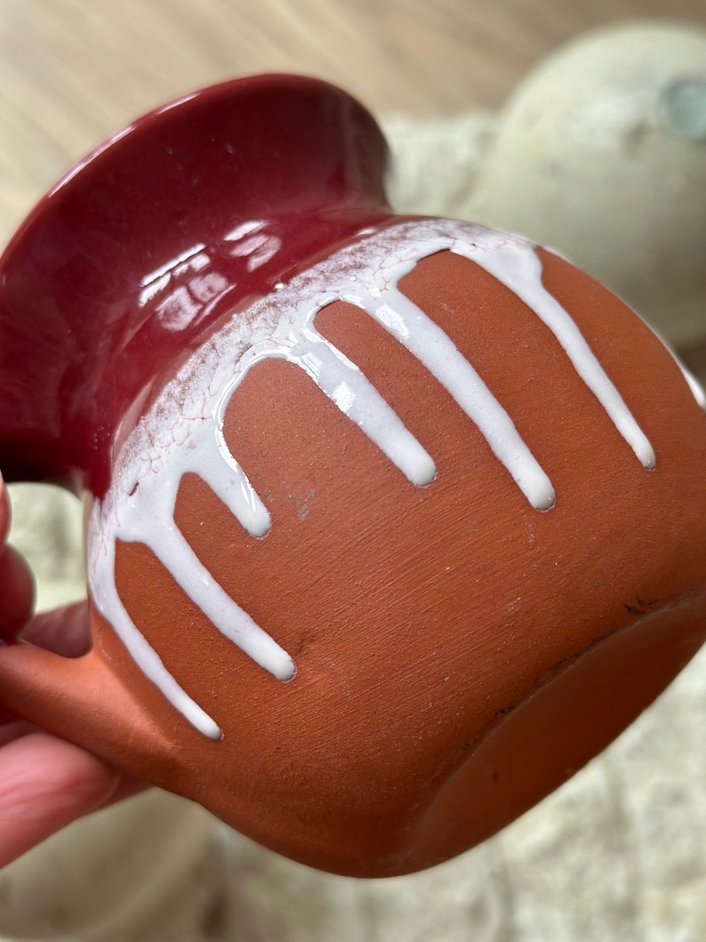 drip glazed ceramic burgandy mexican coffee mug image 3