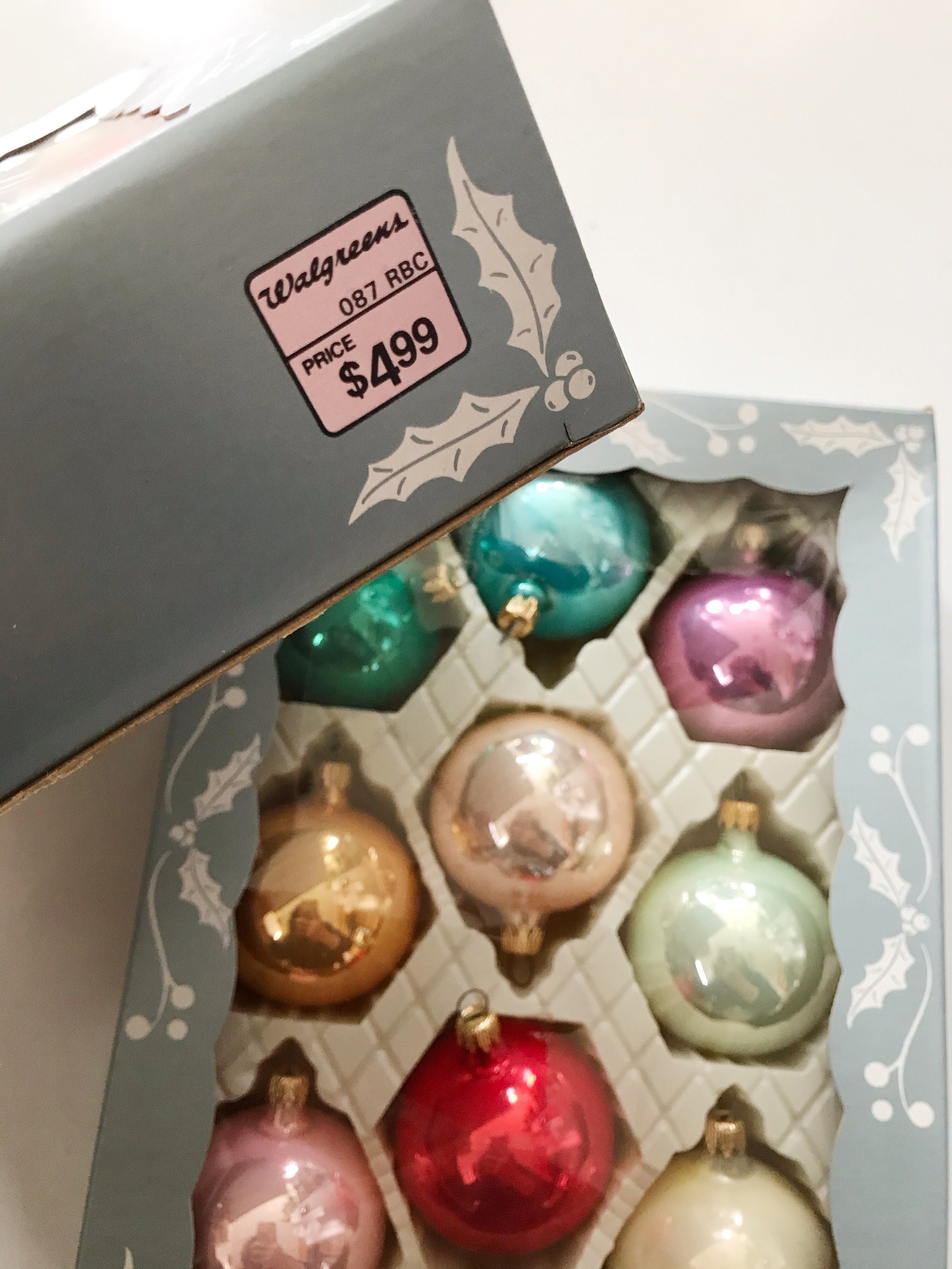 pastel multicolored glass christmas ball ornaments / set ...
