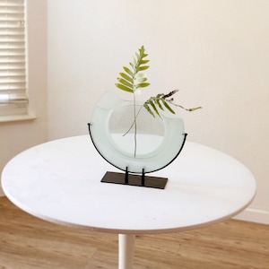 art deco turquoise glass flower vase | post modern home decor