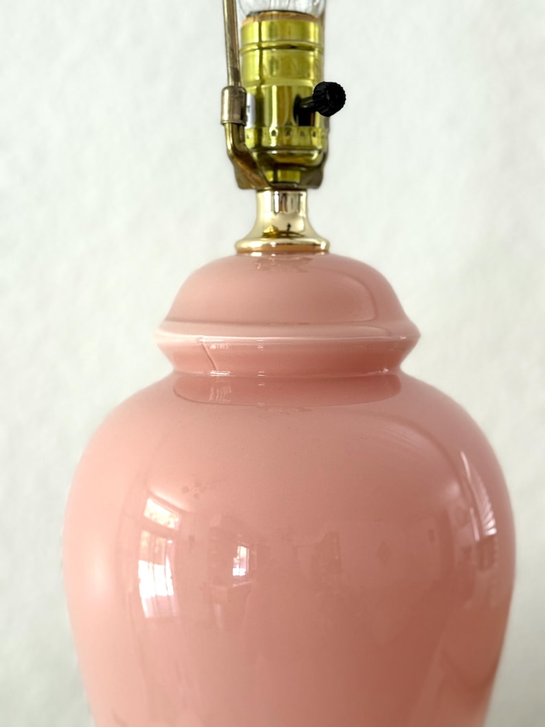 90s postmodern light pearl pink glass table lamp light immagine 3