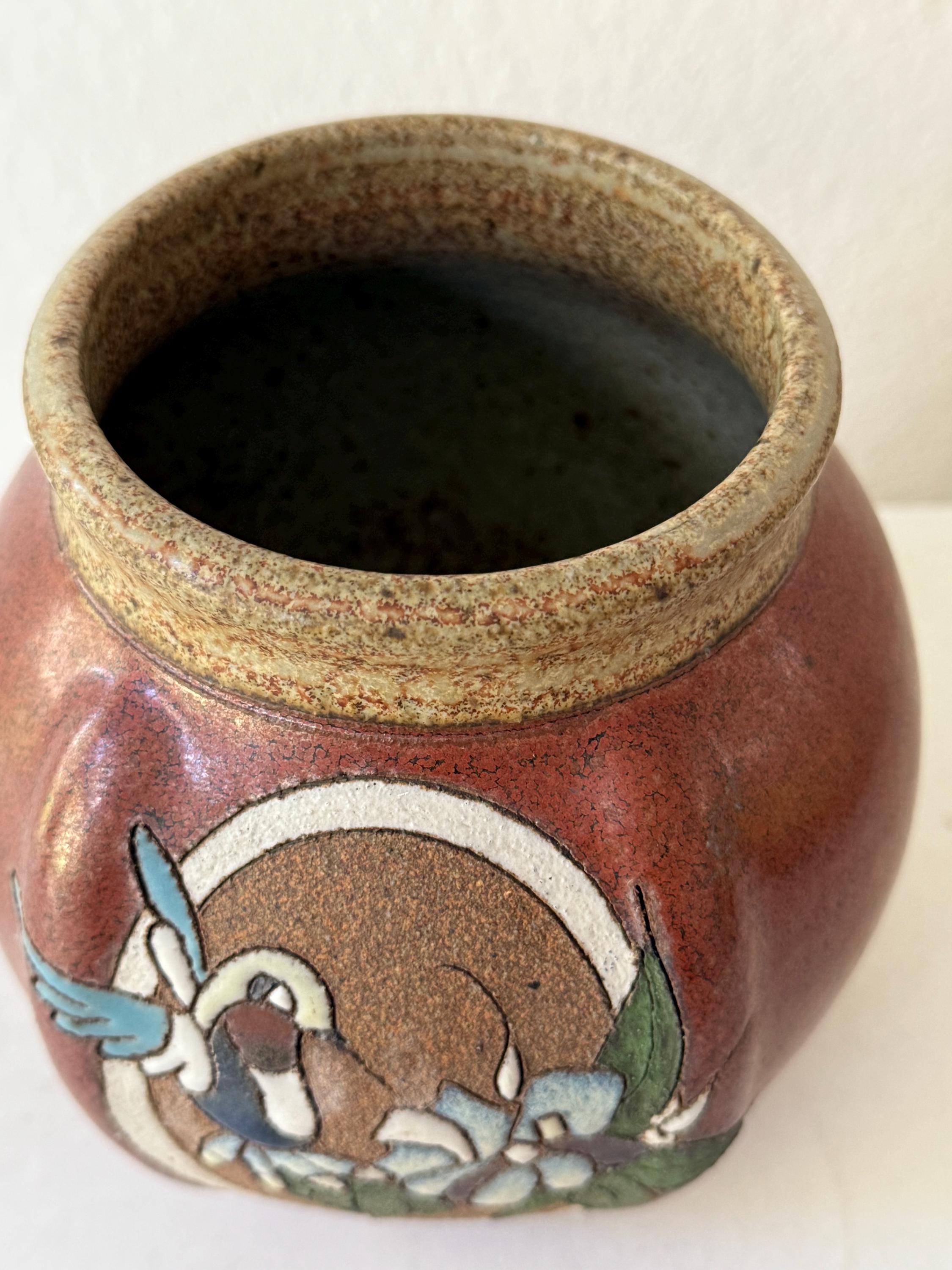 茶色　陶器　花瓶 　サイン付き 茶色 陶器 花瓶 サイン付き 陶器のサイン入り花瓶 - Etsy 日本