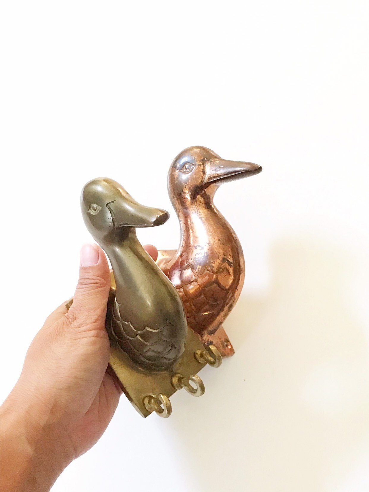 solid brass duck figurines